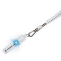 Light Up Whistle w/ Lanyard - White/Blue LED